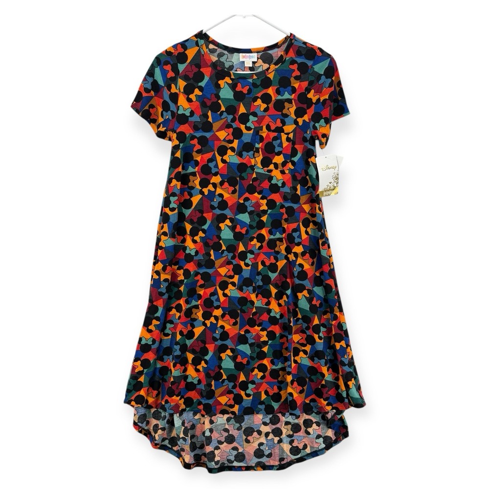 LuLaRoe Disney Minnie Mouse‎ Carly Dress Womens XXS Multicolor Swing Hi-Low NWT